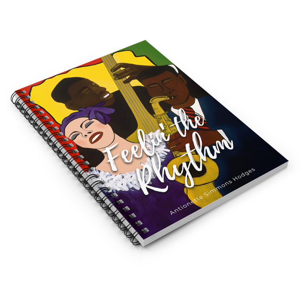 Feelin' the Rhythm Jazz Spiral Notebook | Music Lover Gift, Ruled Journal, 6"x8"