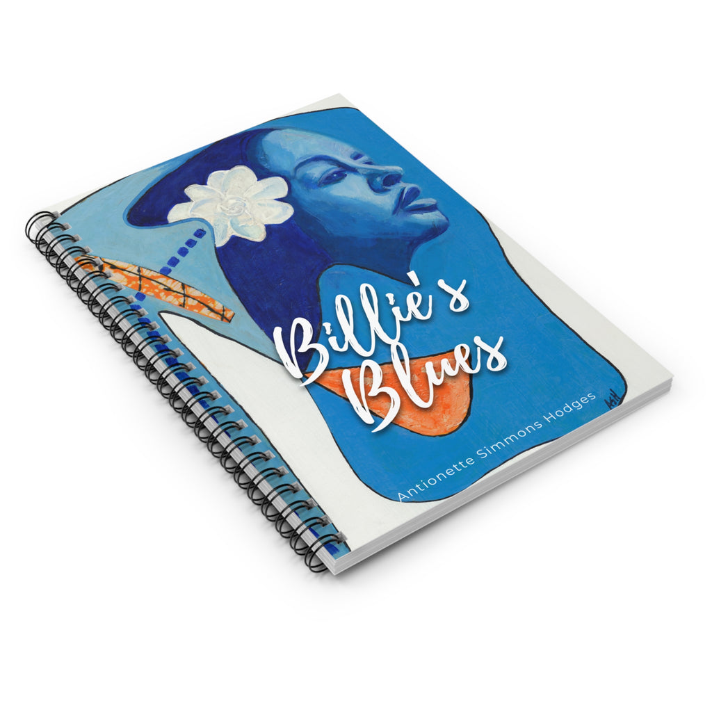 Billie's Blues Spiral Notebook | Billie Holiday Art Journal, Ruled Pages, 6"x8"
