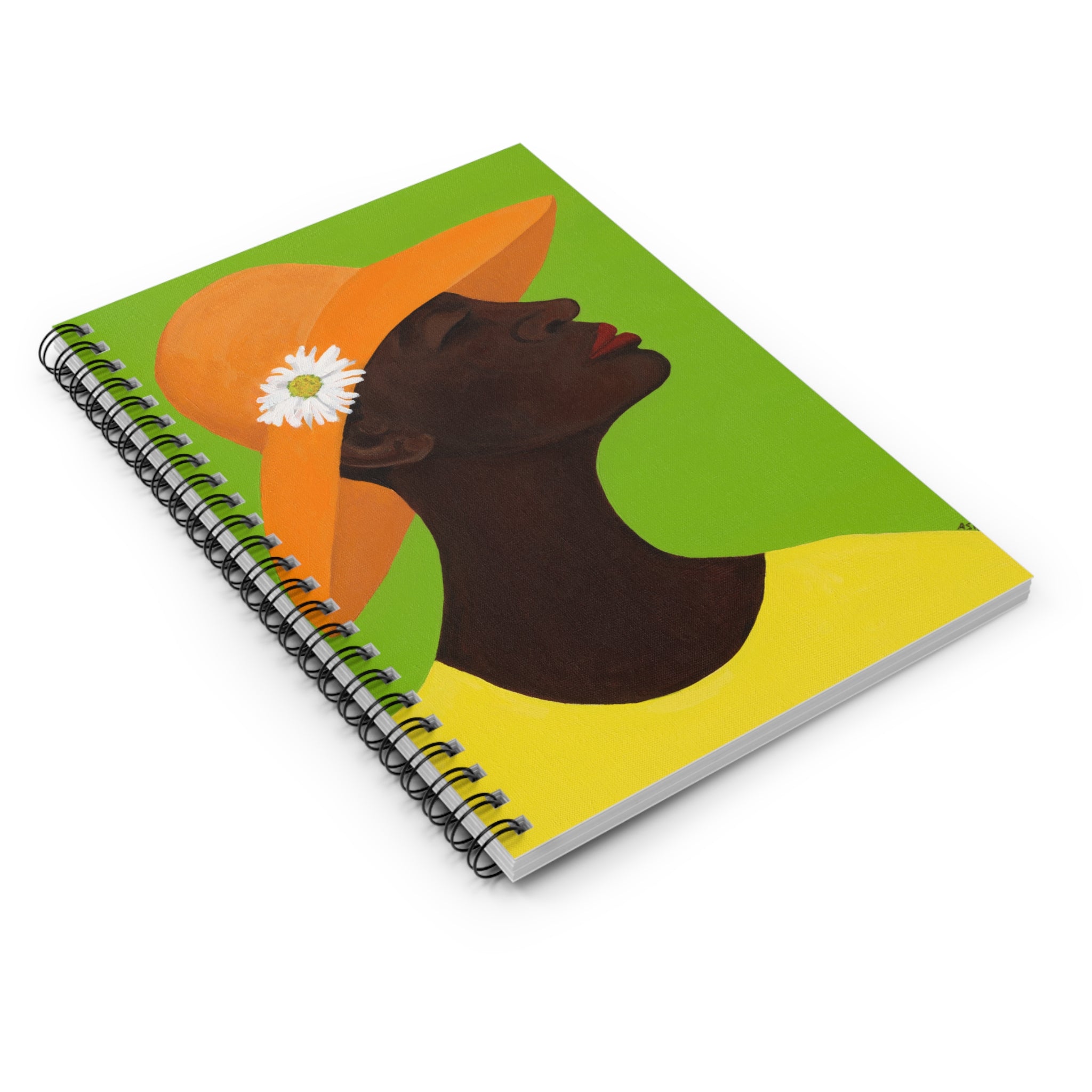 Annabelle's New Hat Spiral Notebook | Black Woman Church Hat Art, Ruled Journal, 6"x8"