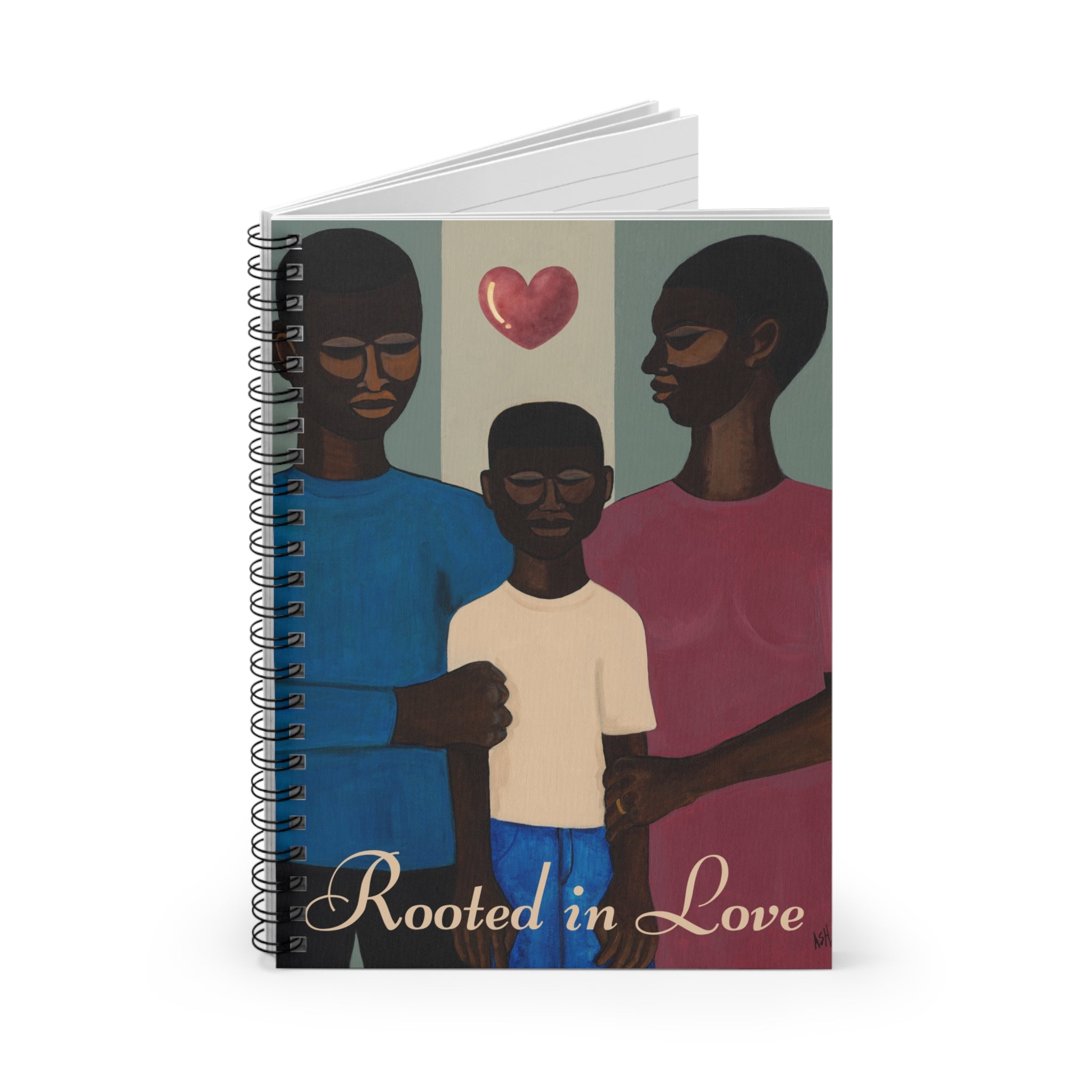 The Family Spiral Notebook | Black Family Art, "Rooted in Love" Journal, 6"x8"