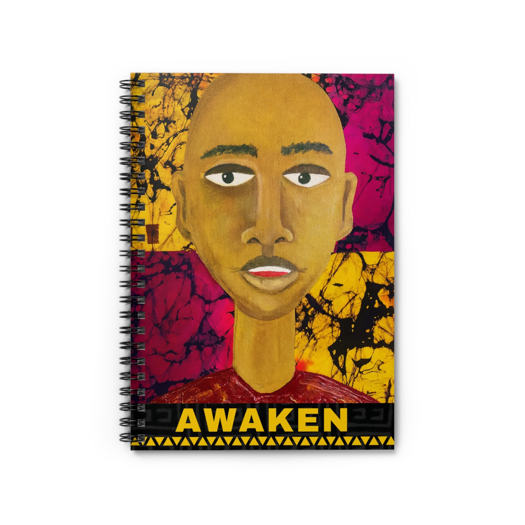 Awaken Afrocentric Spiral Notebook | Mixed Media Art Journal, Ruled 6"x8"