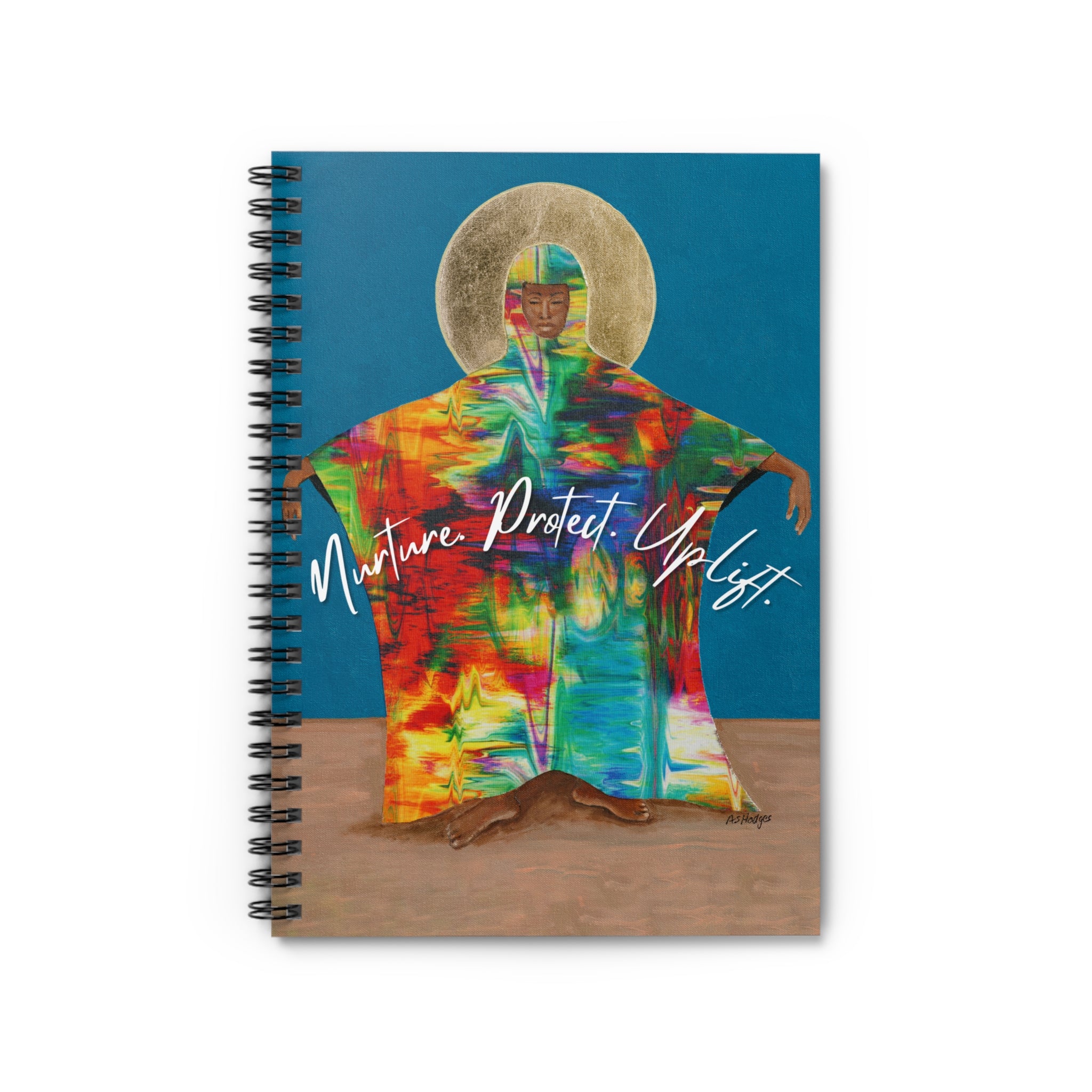 Mother Earth Spiral Notebook | Afrofuturist Journal, "Nurture. Protect. Uplift." 6"x8"