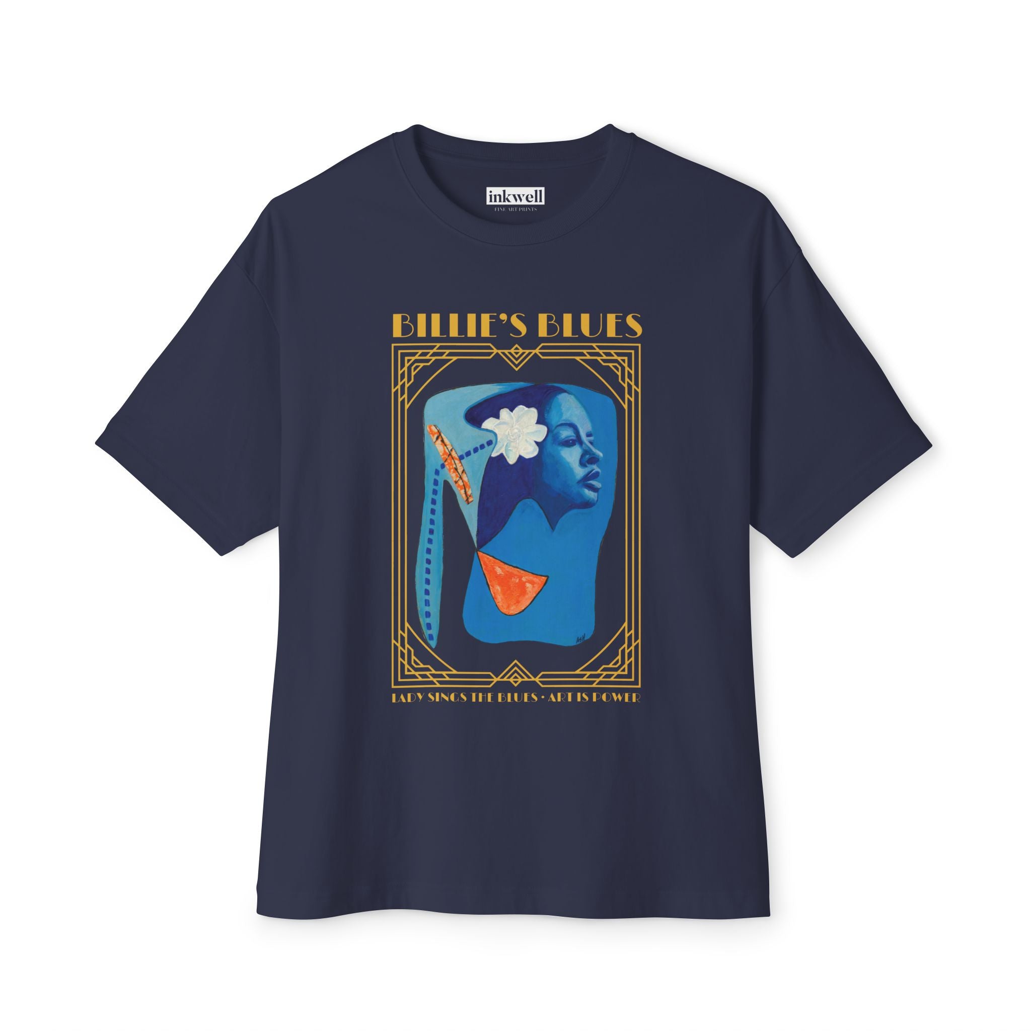 Billie Holiday Art Deco tee product reference view — Art Is Power Vol. I | Inkwell Fine Art Prints