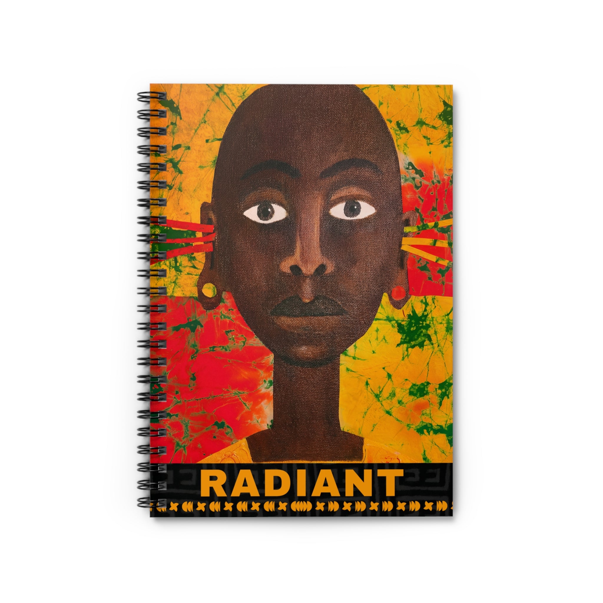 Radiant Afrocentric Spiral Notebook | Black Art Journal, Ruled 6"x8"