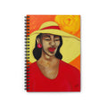 Red Dress Portrait Spiral Notebook | African American Woman Art, Lined Journal, 6"x8"