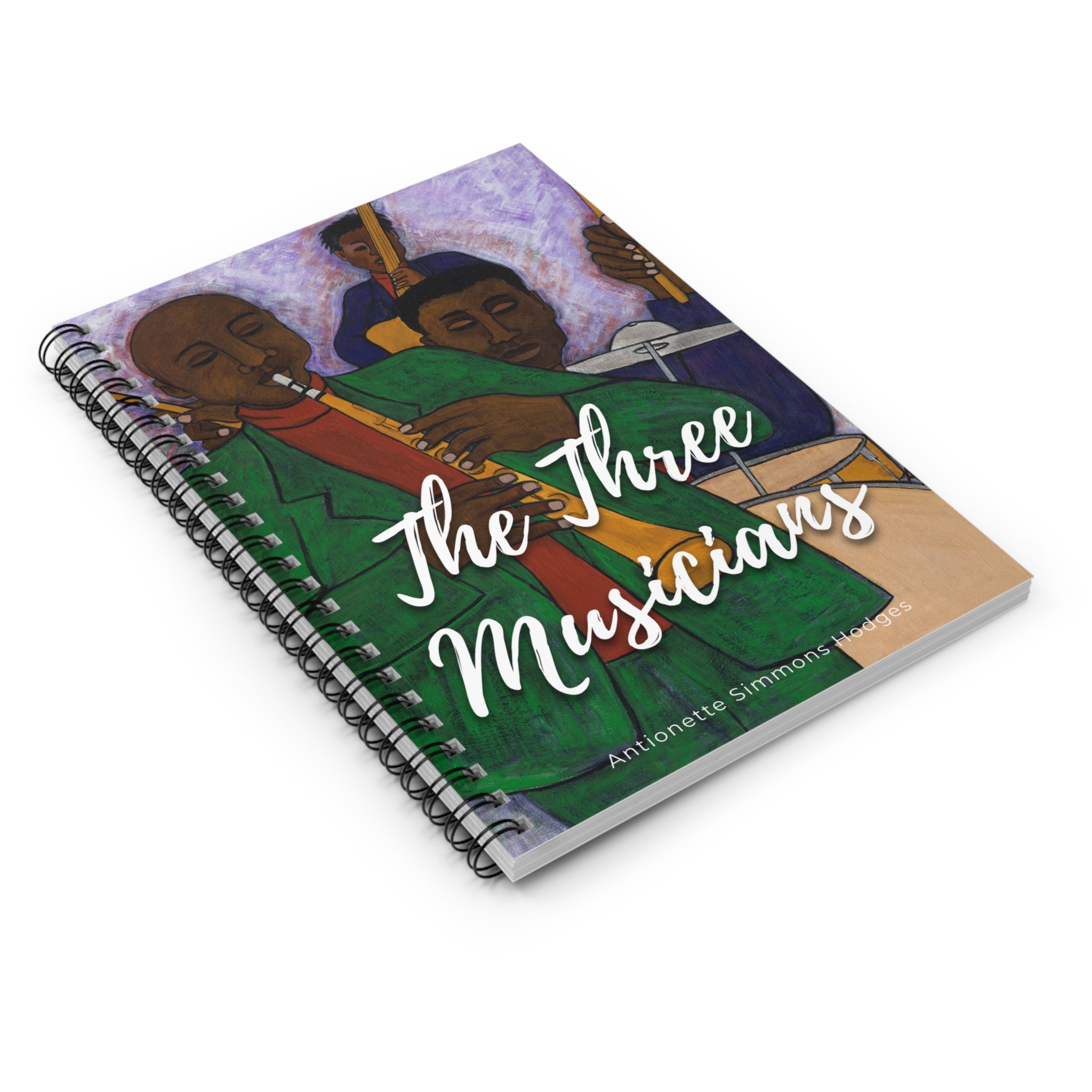 The Three Musicians Jazz Spiral Notebook | Black Music Art Journal, Ruled Pages, 6"x8"