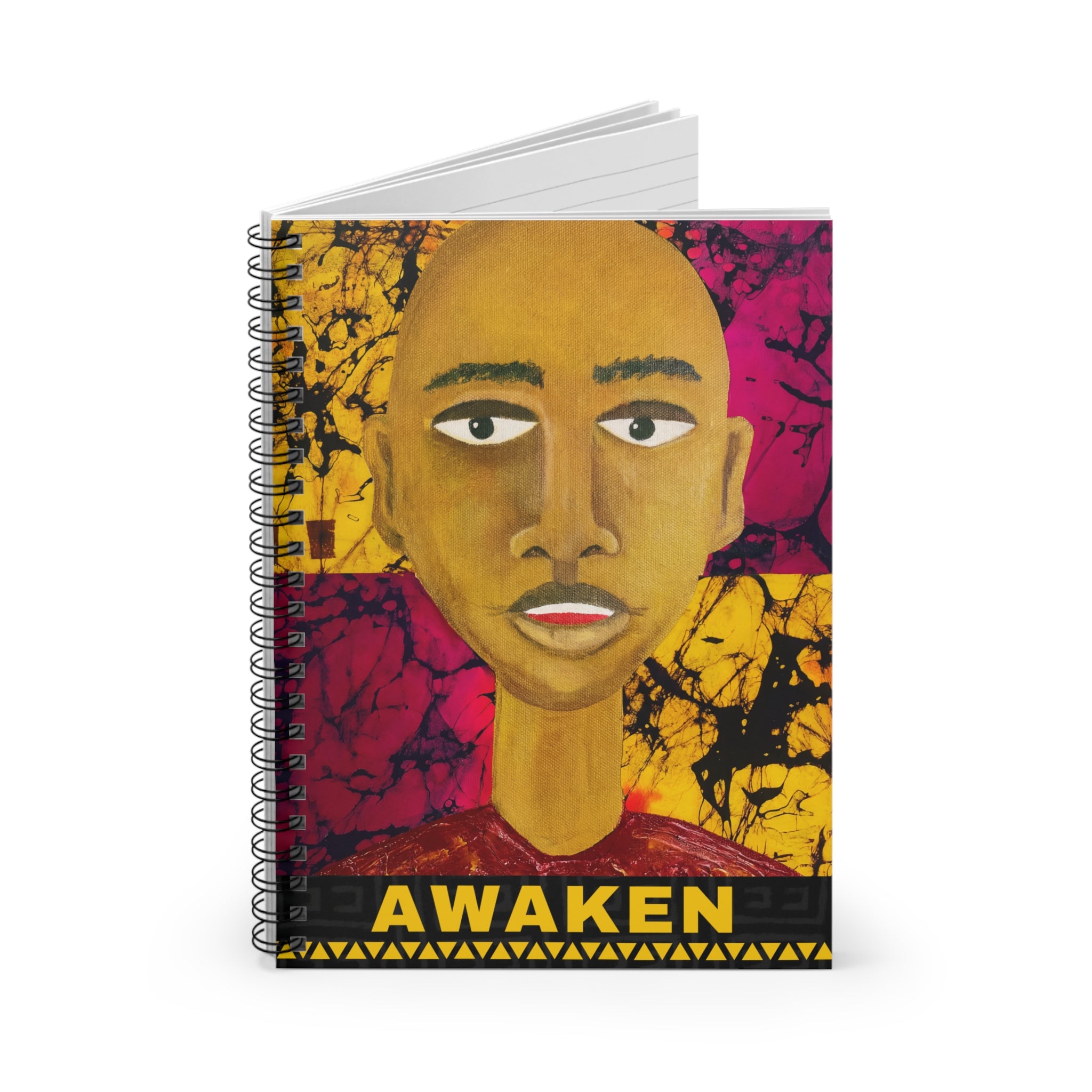 Awaken Afrocentric Spiral Notebook | Mixed Media Art Journal, Ruled 6"x8"