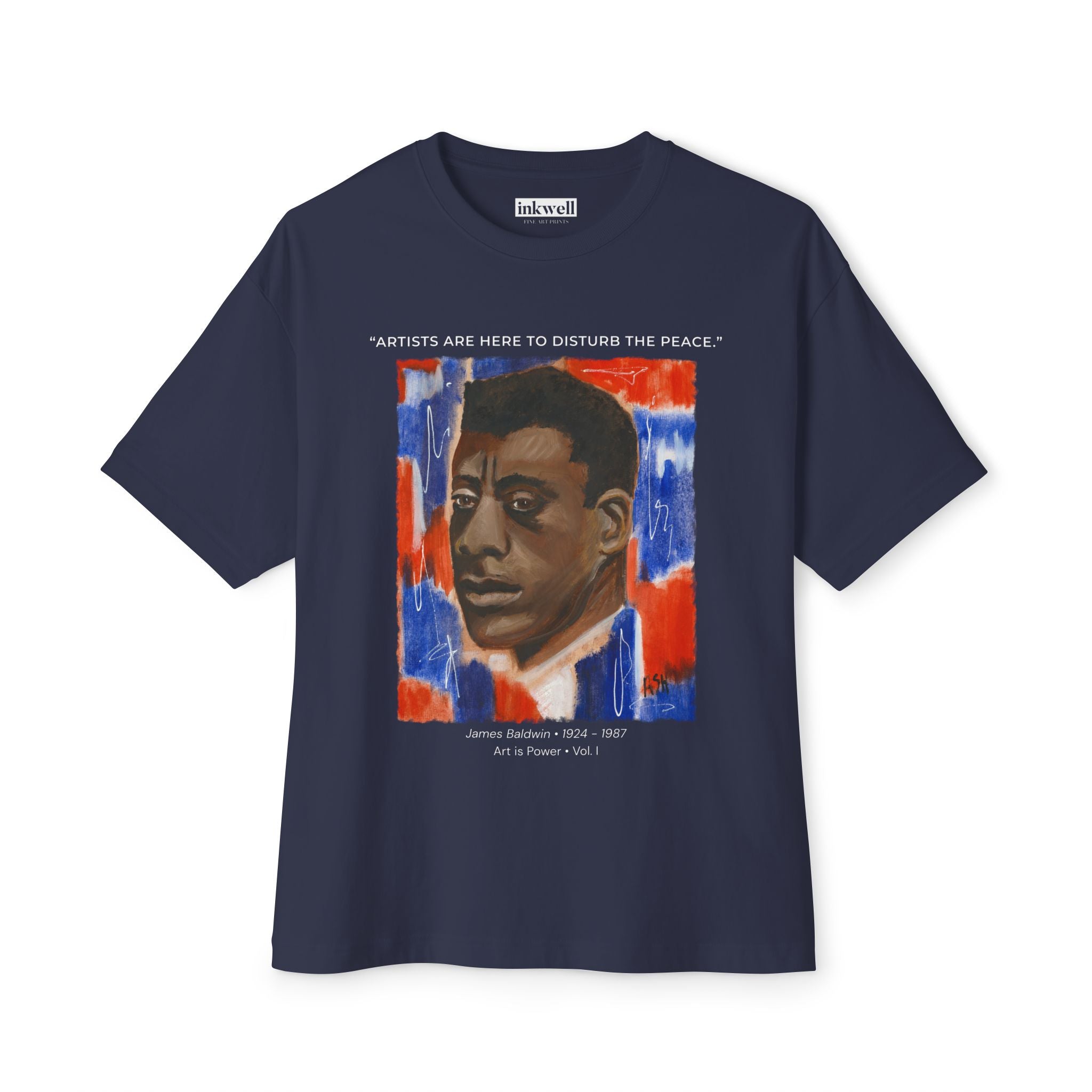 James Baldwin tee product reference view — Art Is Power Vol. I | Inkwell Fine Art Prints
