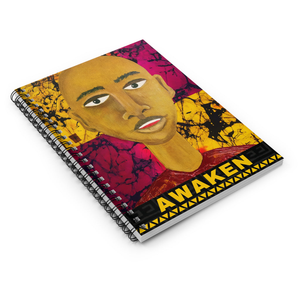 Awaken Afrocentric Spiral Notebook | Mixed Media Art Journal, Ruled 6"x8"