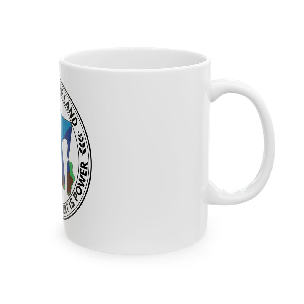 Rooted in the Land ceramic mug white product reference view 2 — Art Is Power Vol. I by Inkwell Fine Art Prints