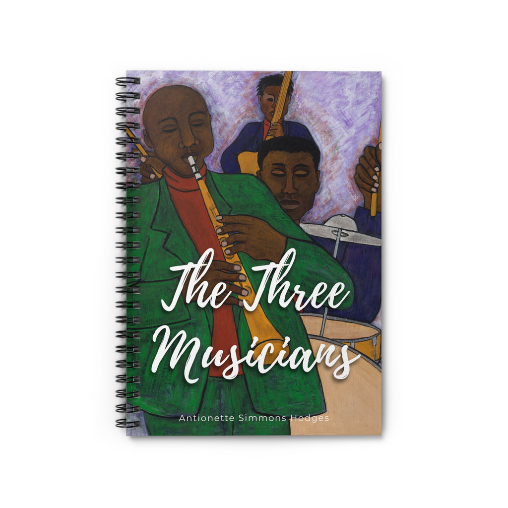 The Three Musicians Jazz Spiral Notebook | Black Music Art Journal, Ruled Pages, 6"x8"