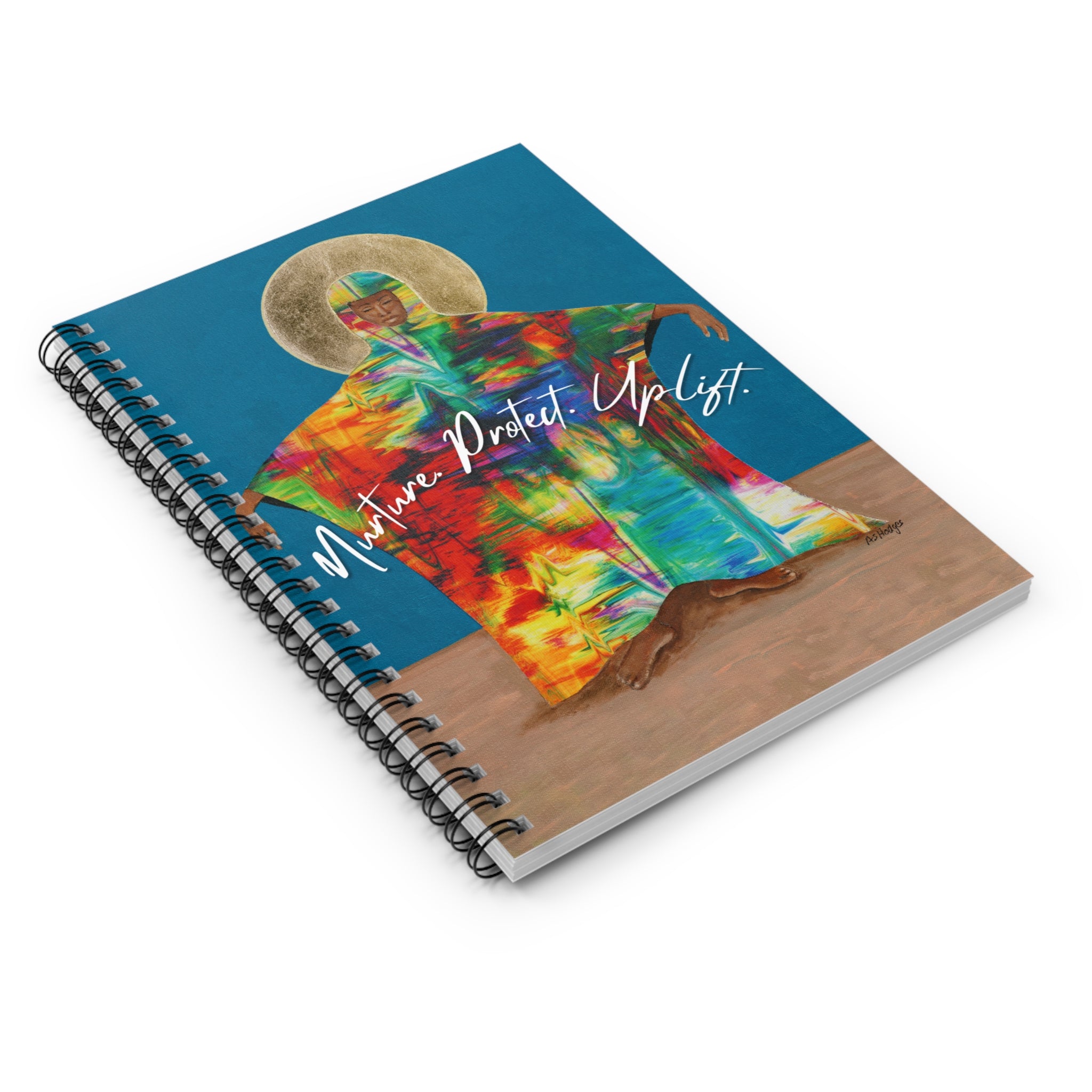 Mother Earth Spiral Notebook | Afrofuturist Journal, "Nurture. Protect. Uplift." 6"x8"