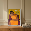 Black Woman Framed Canvas Wall Art (Meditation) | African American Home Decor