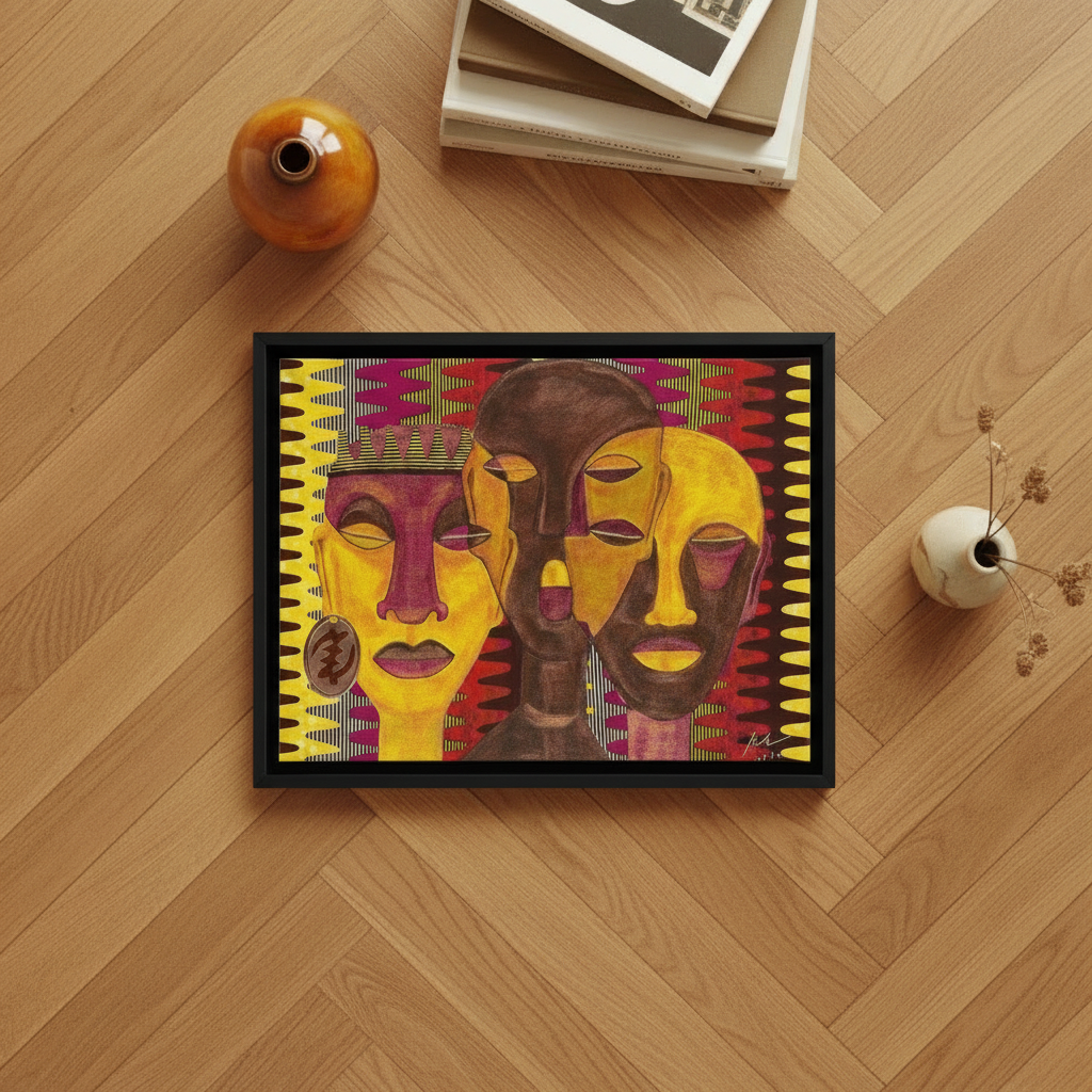 Black Queen Framed Canvas Wall Art | African American Home Decor