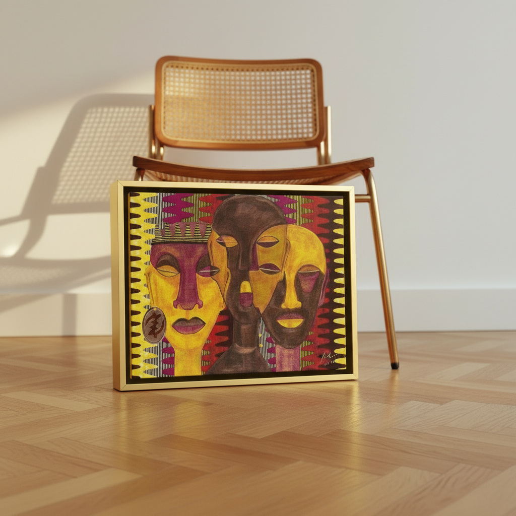 Black Queen Framed Canvas Wall Art | African American Home Decor