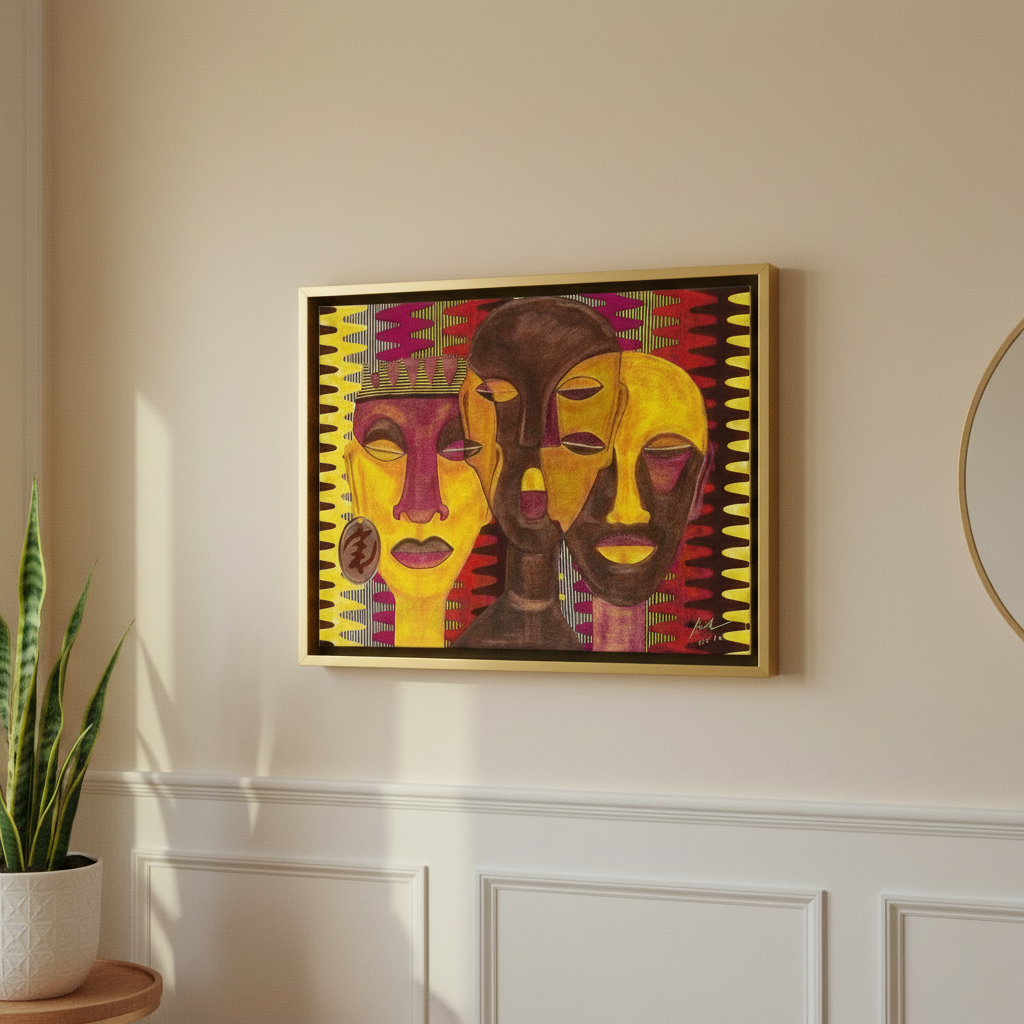 Black Queen Framed Canvas Wall Art | African American Home Decor