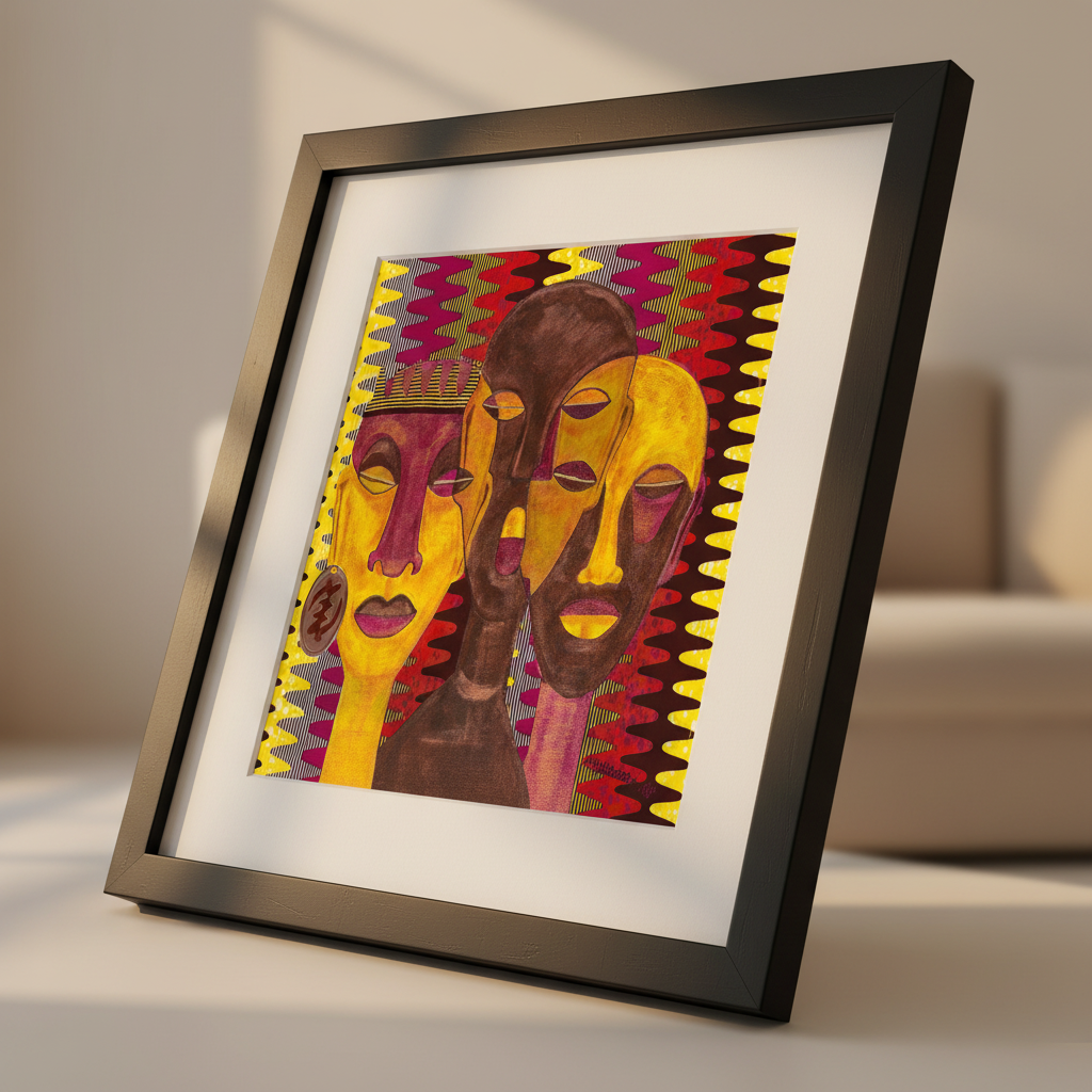 All Hail The Queen - Framed  Abstract African Art Print