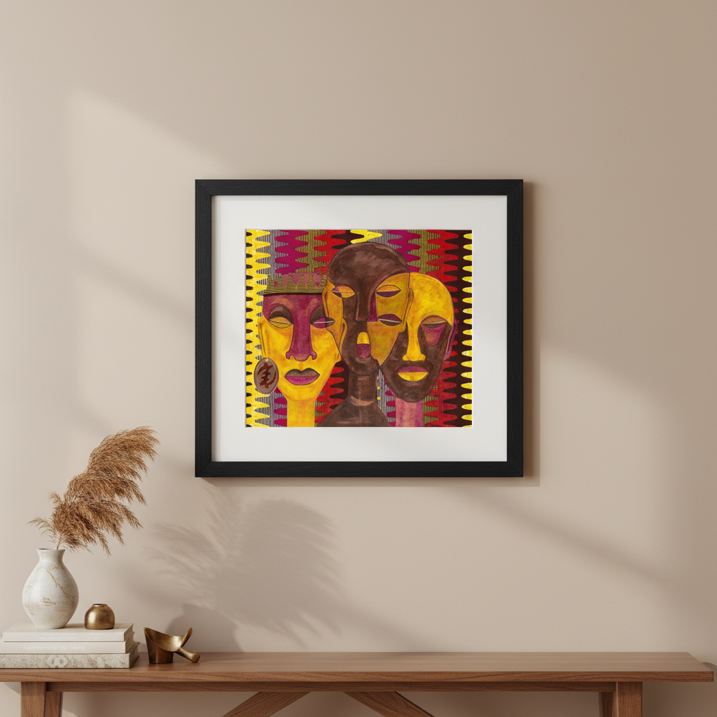 All Hail The Queen - Framed  Abstract African Art Print