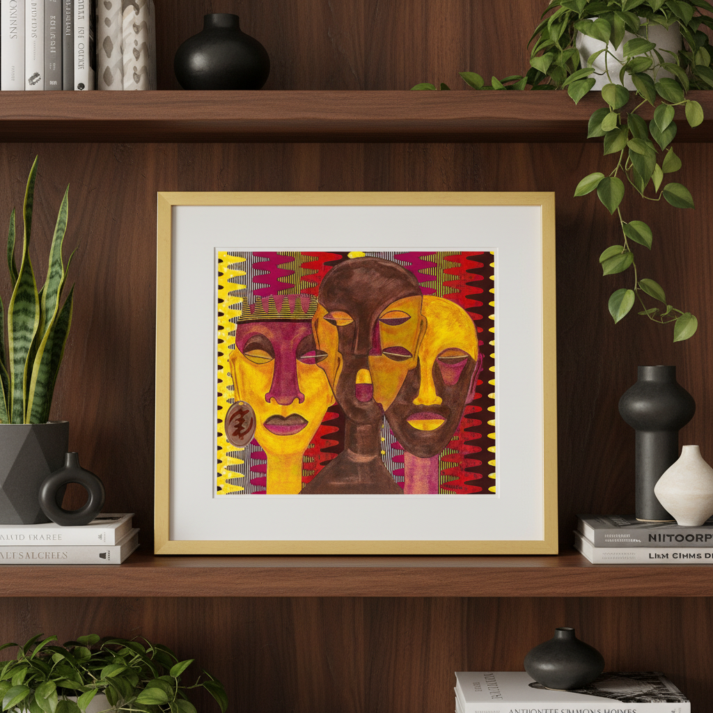 All Hail The Queen - Framed  Abstract African Art Print