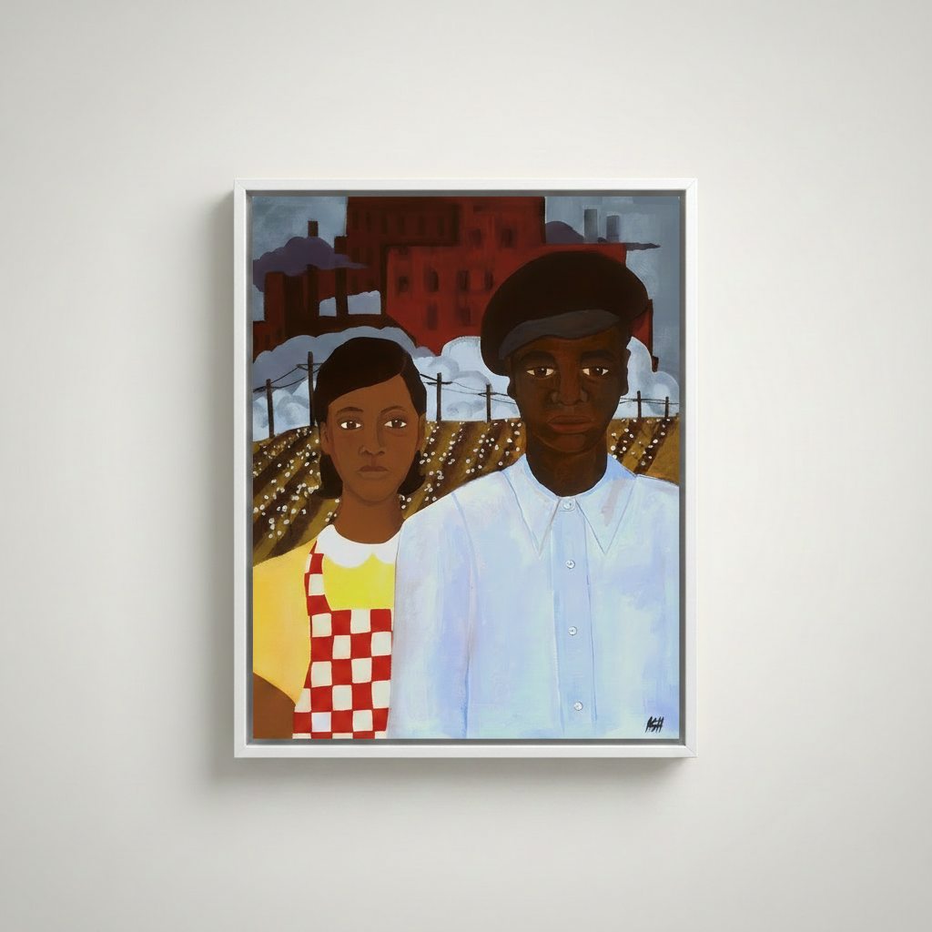 Black Couple Wall Art | Framed African American Heritage Decor