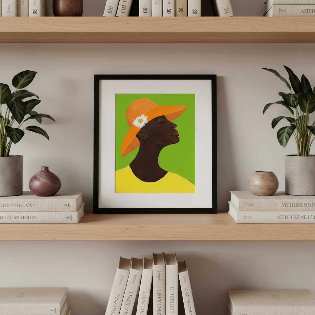 Annabelle's New Hat — Framed Print, Black