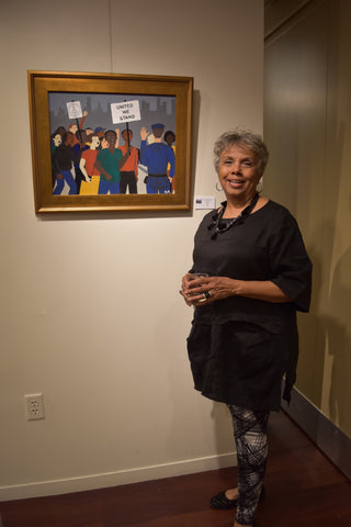 Antionette at an art showing