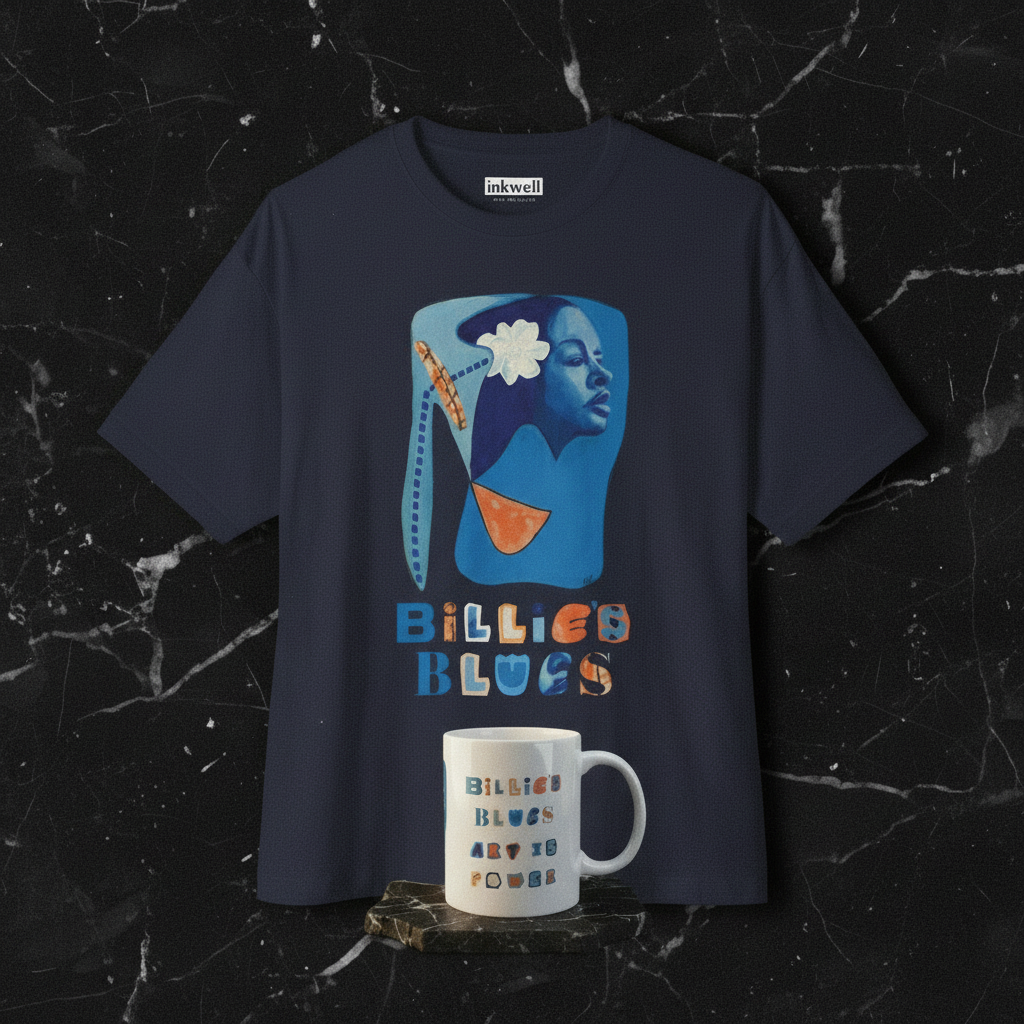The Billie's Blues Set — tee + mug gift set hero — Art Is Power Vol. I | Inkwell Fine Art Prints