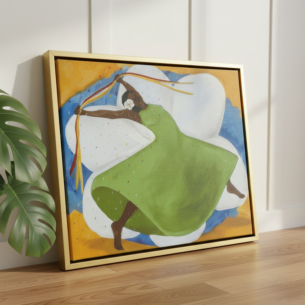 Black Woman Framed Canvas Wall Art (Black Joy) | African American Decor
