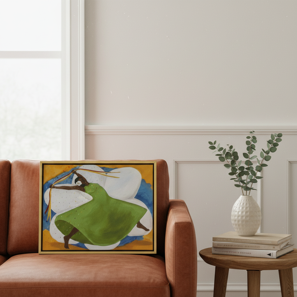 Black Woman Framed Canvas Wall Art (Black Joy) | African American Decor
