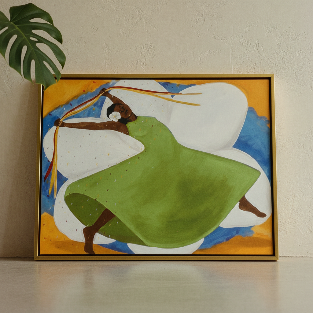 Black Woman Framed Canvas Wall Art (Black Joy) | African American Decor