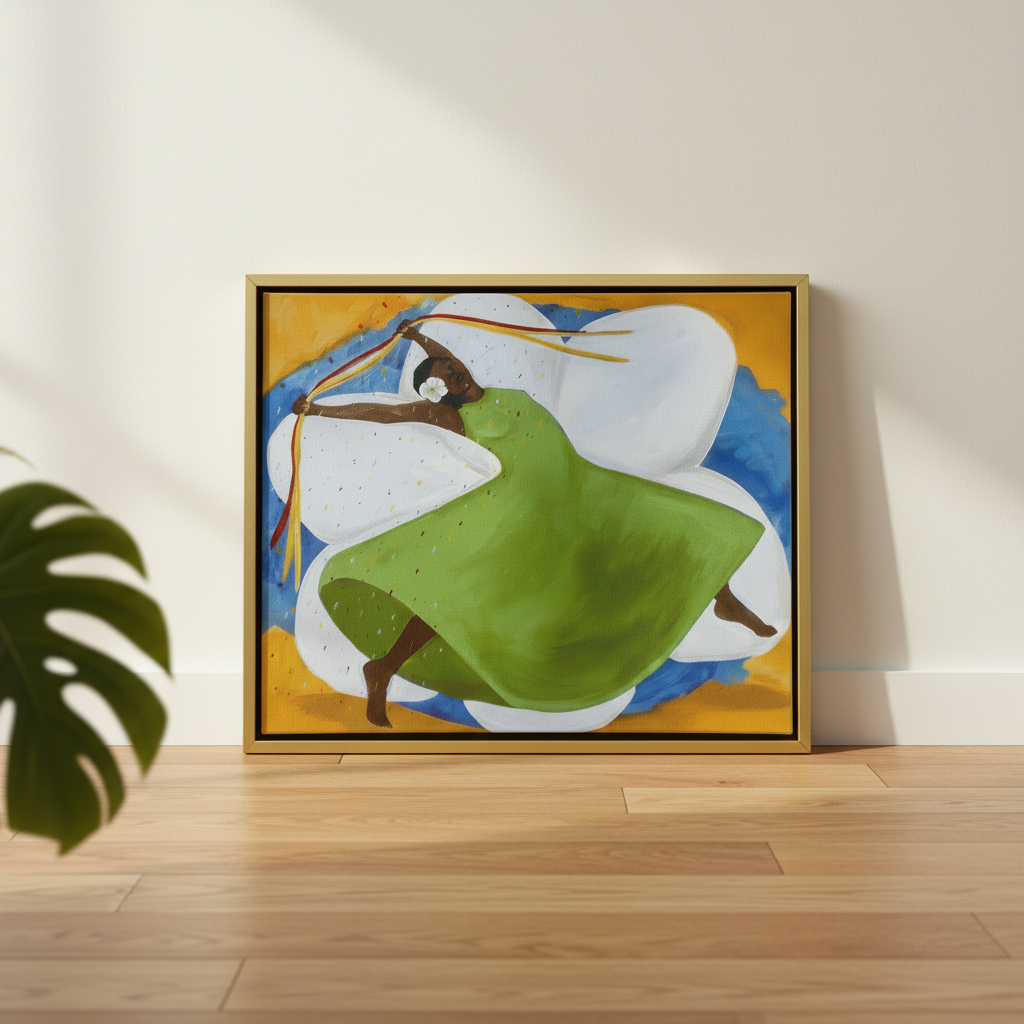 Black Woman Framed Canvas Wall Art (Black Joy) | African American Decor