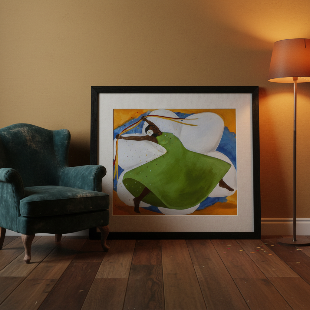 Black Carnival Dance Art Print | Afrocentric Wall Decor