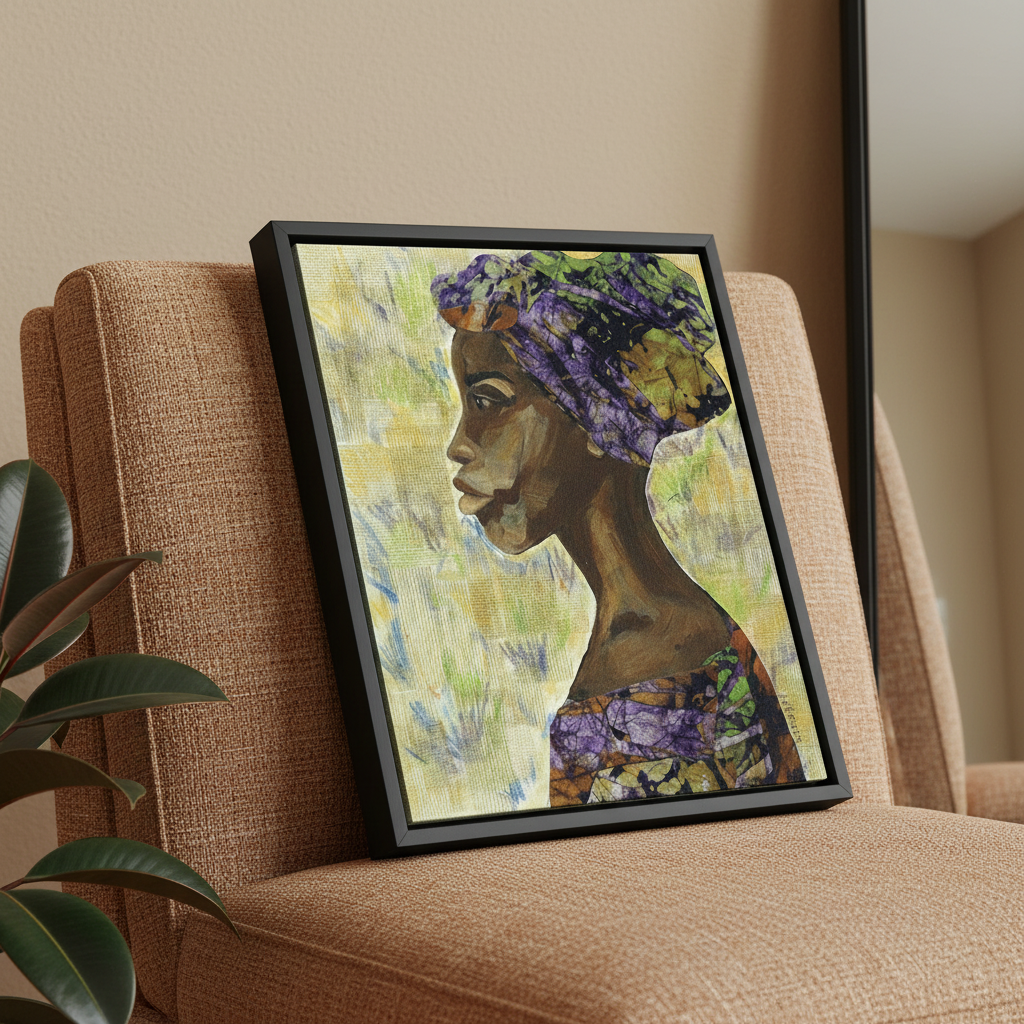 Nyanda canvas print detail in contemporary chair reading nook