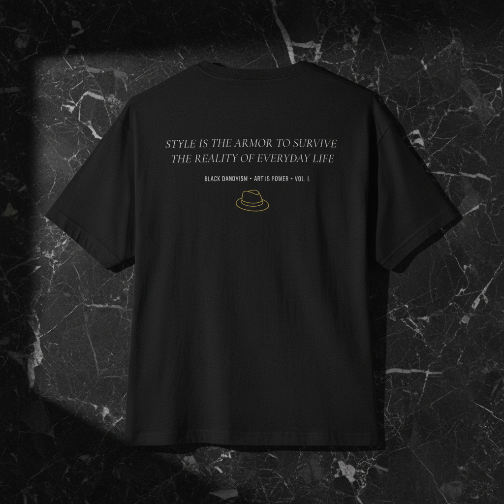 Dressed to Reign black tee back flatlay — Art Is Power Vol. I | Inkwell Fine Art Prints