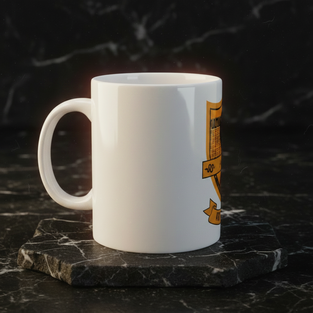 Dahomey Warrior ceramic mug left side view with handle — Art Is Power Vol. I by Inkwell Fine Art Prints
