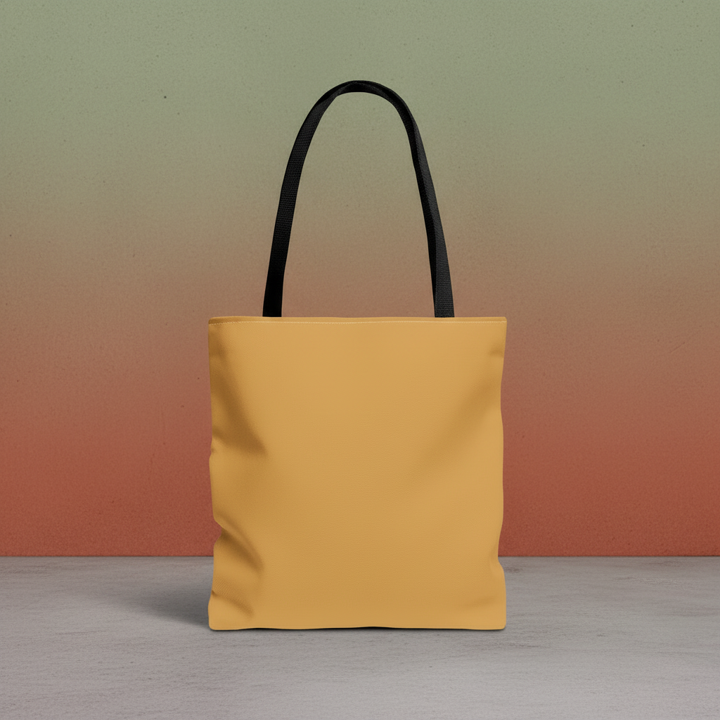 Back view of Dahomey Warrior tote bag with black handles — solid back panel and canvas construction