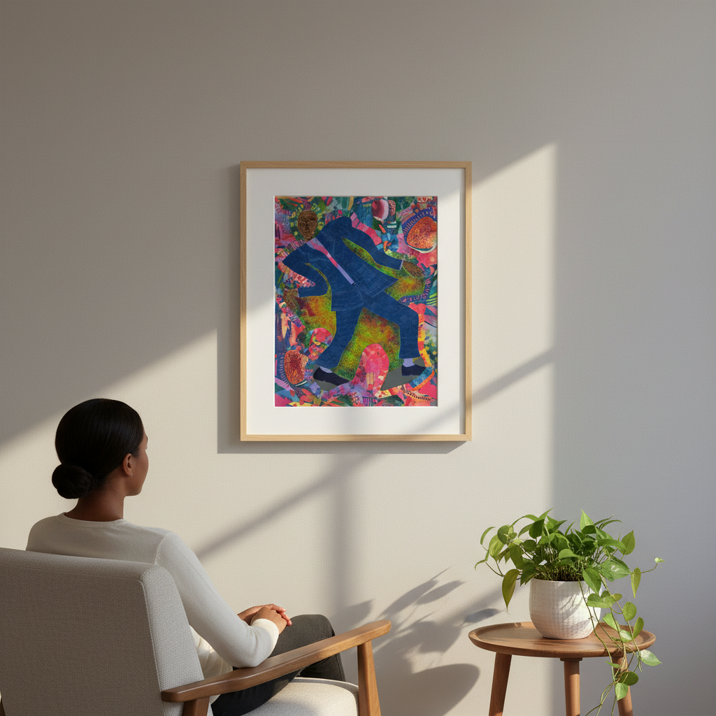 Dance Like Nobody's Watching — Framed Print, Natural Wood