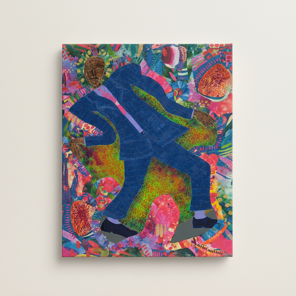 Black Man Dancing Canvas Wall Art | African American Decor