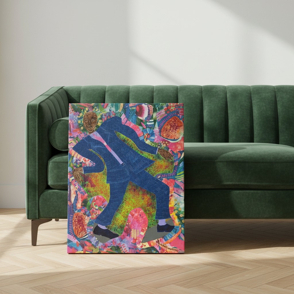 Black Man Dancing Canvas Wall Art | African American Decor