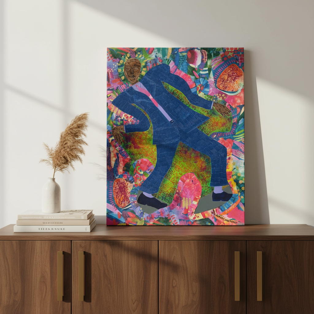 Black Man Dancing Canvas Wall Art | African American Decor