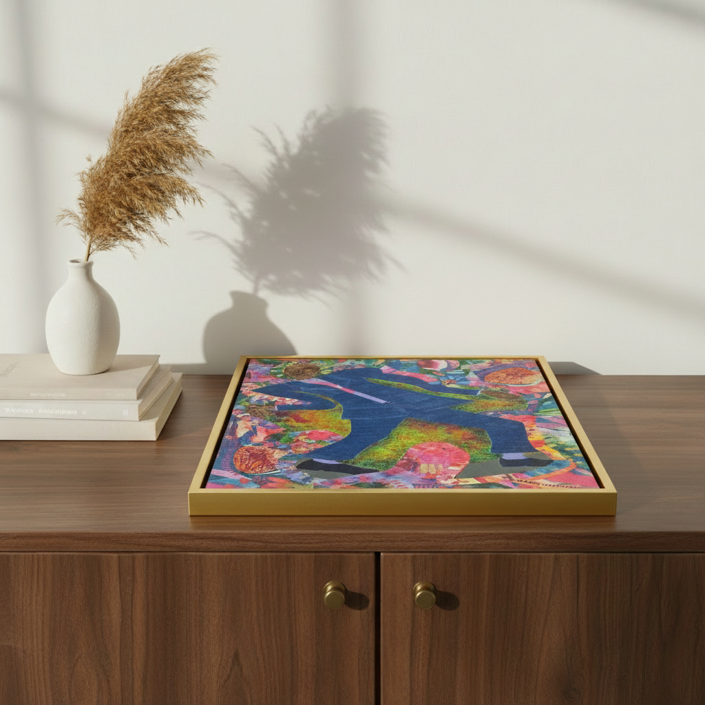 Black Man Dancing Framed Canvas Wall Art | African American Decor