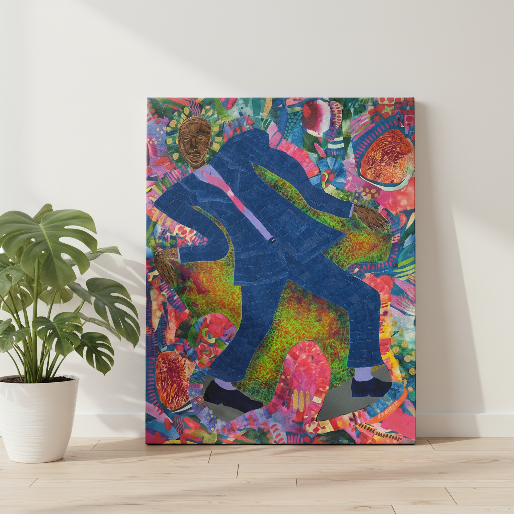 Black Man Dancing Canvas Wall Art | African American Decor