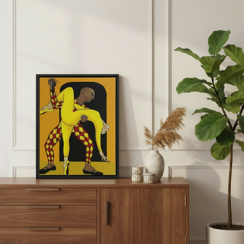 Black Dancer Framed Canvas Wall Art | African American Decor