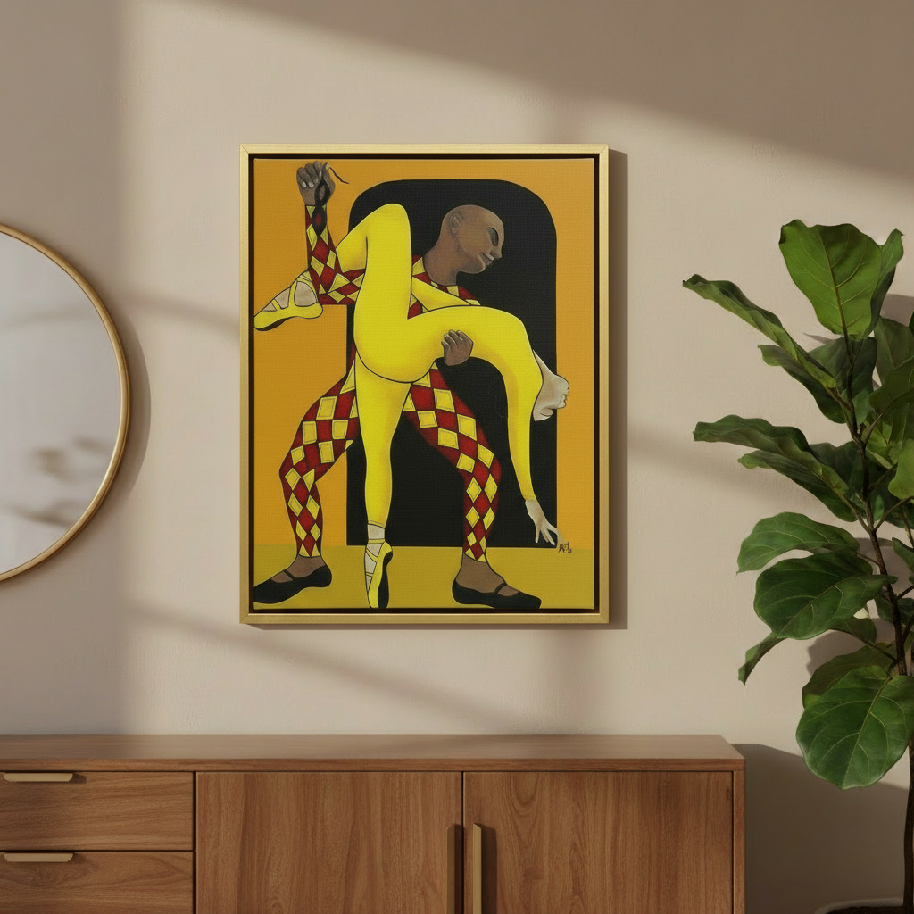 Black Dancer Framed Canvas Wall Art | African American Decor