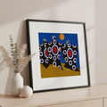 modern art three women in colorful robes