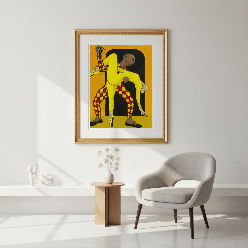Black Ballet Dance Art Print | African American Wall Decor