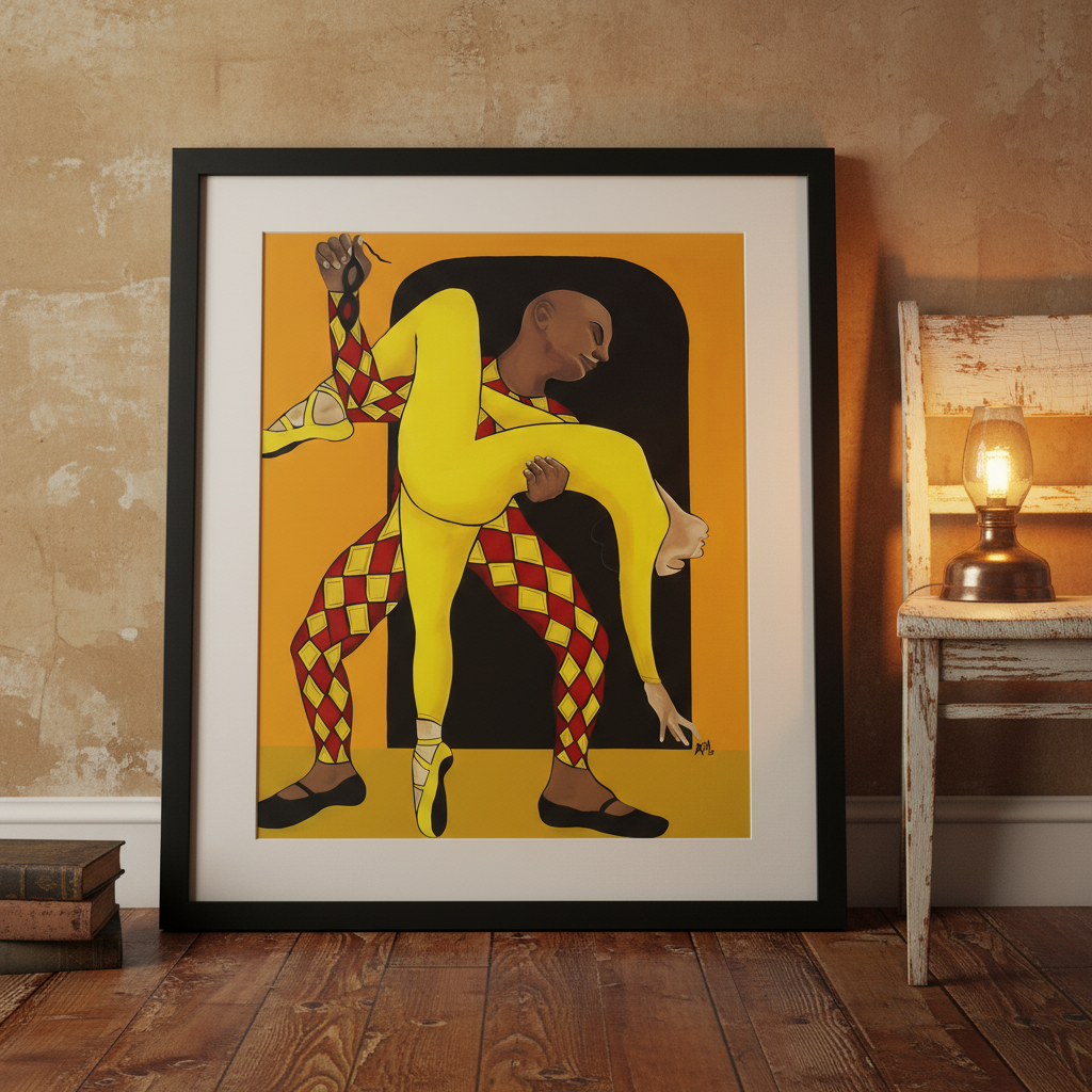 Black Ballet Dance Art Print | African American Wall Decor