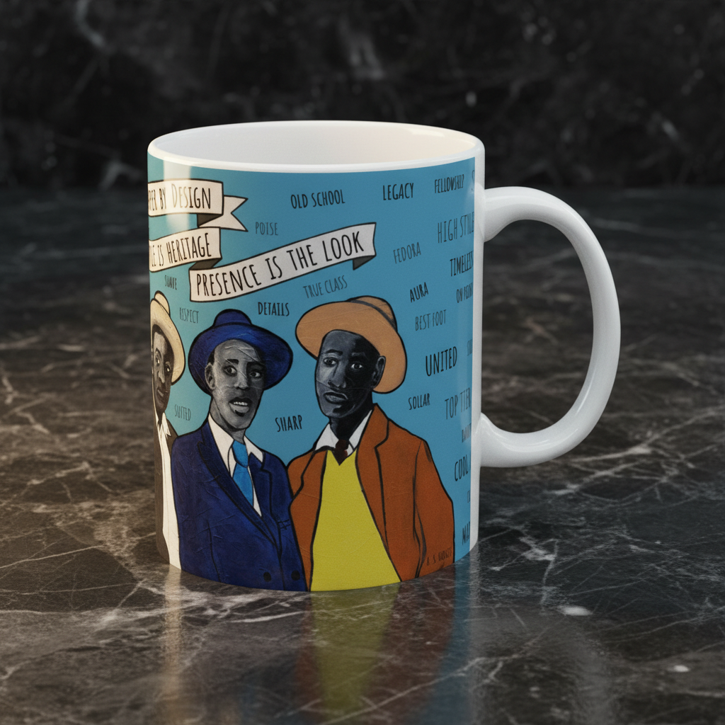 Dapper by Design Black Art Mug (11oz) - Father’s Day Gift - Juneteenth - Groomsmen Mug