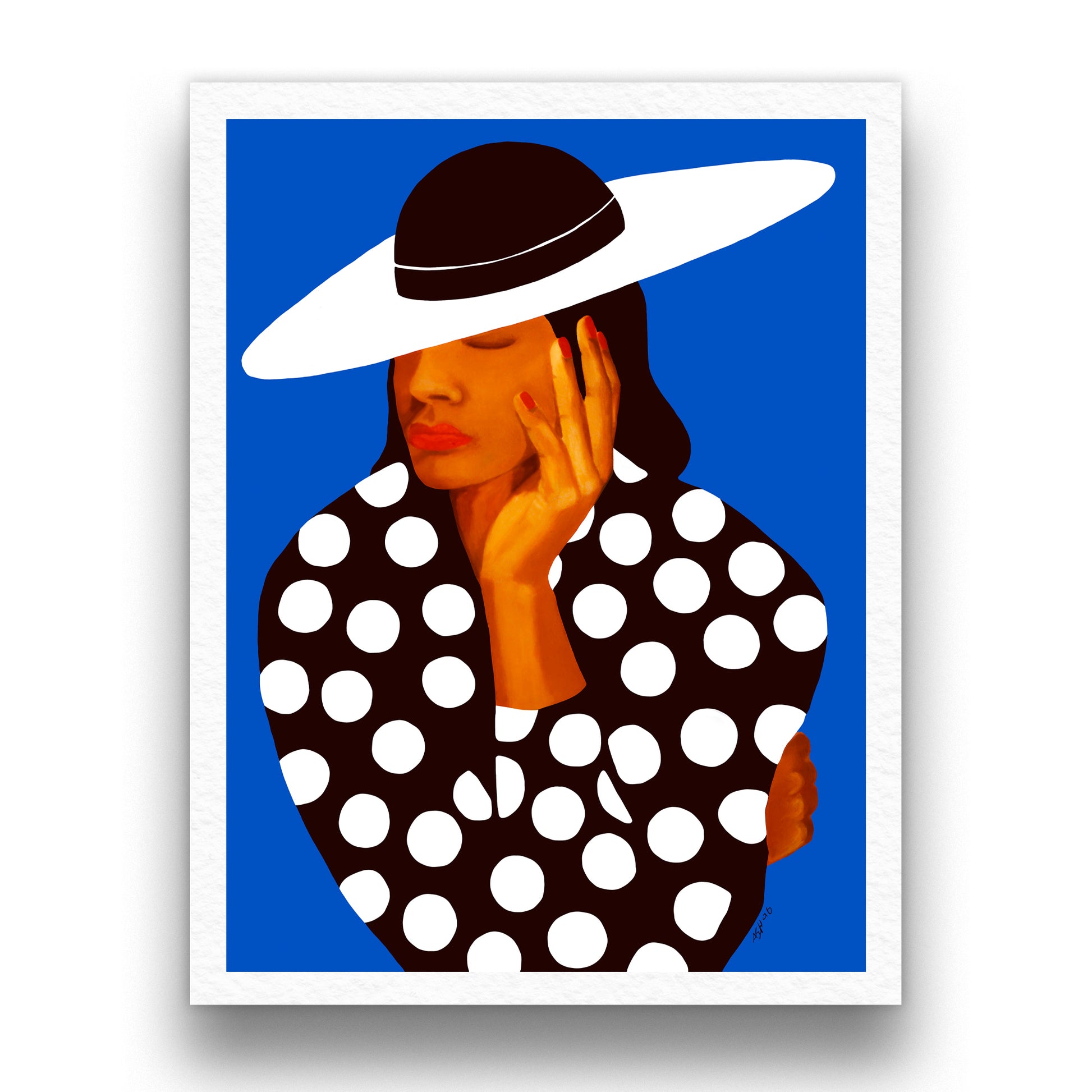 Diva in Black and White Polka Dots – Fashion Art Print - Antionette Simmons Hodges