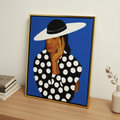 Black Woman Framed Canvas Wall Art (Church Hat) | African American Decor
